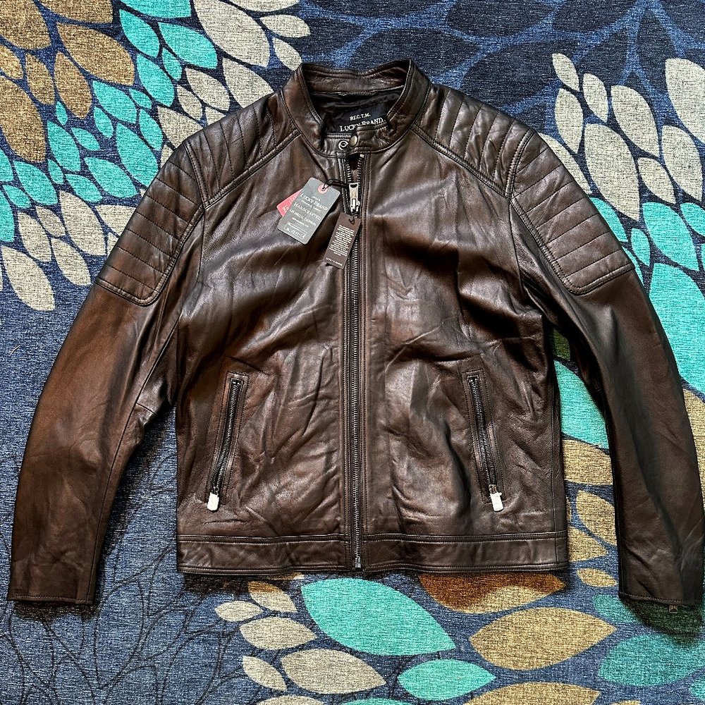 Brand New!! Lucky Brand Mens motorcycle style jacket large